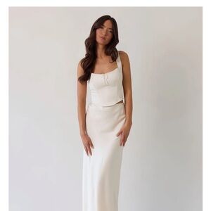 Park & Fifth Ivory Two-Piece Slip and Tank Set